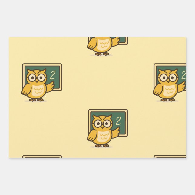 Papier cadeau pour prof de la chouette (Devant)