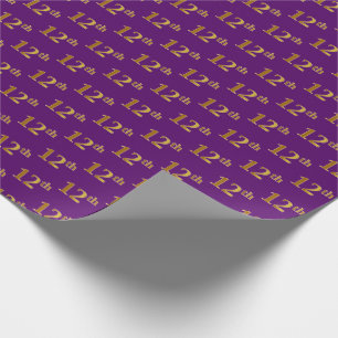 Papier Cadeau Pourpre, événement d'or de Faux 12ème (douzièm