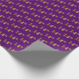 Papier Cadeau Pourpre, événement d'or de Faux 14ème