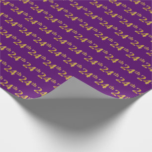 Papier Cadeau Pourpre, événement d'or de Faux 24ème