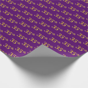 Papier Cadeau Pourpre, événement d'or de Faux trente-cinquièm