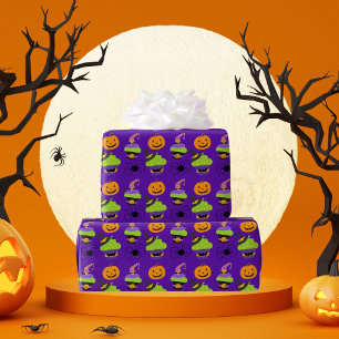 Papier Cadeau Pourpre mignon de Halloween d'enfants