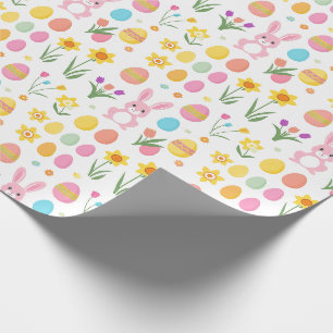 Papier Cadeau Poussez dans la joie ! Lapin de Pâques et emballag