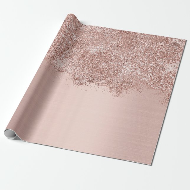 Papier Cadeau Poussière de Parties scintillant rose Gold Blush R (Déroulé)