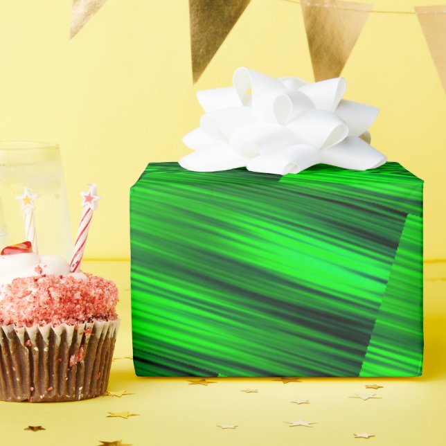 Papier Cadeau Poutres Laser Vert Neon Sci-Fi Futuristi Abstrait (Fête d'anniversaire)