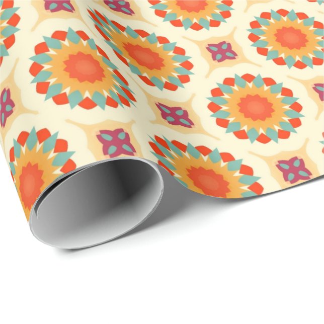 Papier Cadeau PP 576 Fleurs 2 sur 3 (Coin rond)