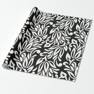 Papier Cadeau Ppa textile vintage noir et blanc