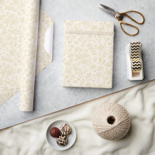Papier Cadeau Prairie de Pissenlit Blé Doré - Neutre (Artisanat)
