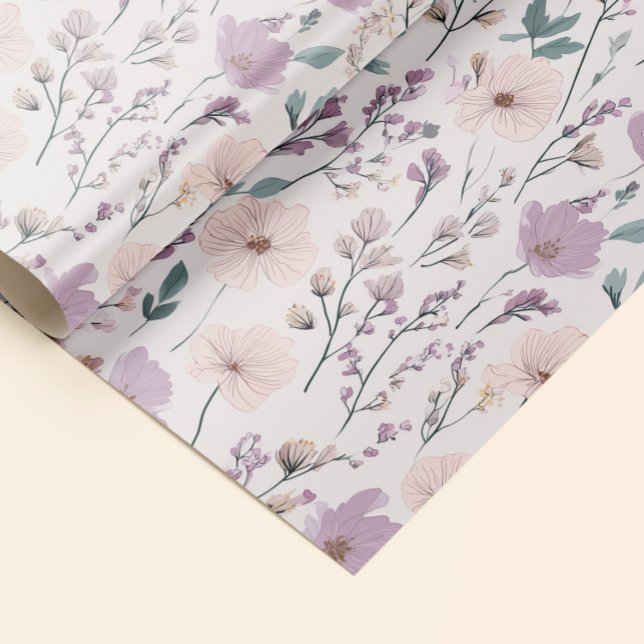 Papier Cadeau Prairie Lavande & Blush (Créateur téléchargé)