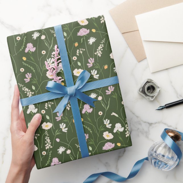Papier Cadeau Prairie vert foncé (Cadeaux)