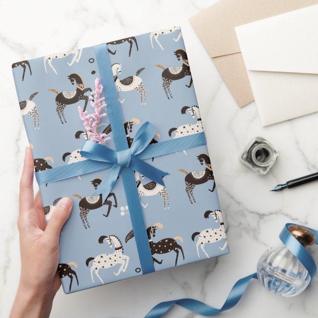 Papier Cadeau Prancing Folk Art Circus Horaires Toutes Les Occas (Cadeaux)