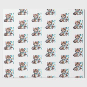 Papier Cadeau Premier anniversaire de bébé.