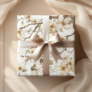 Papier Cadeau Premier anniversaire de fée Floral de forêt
