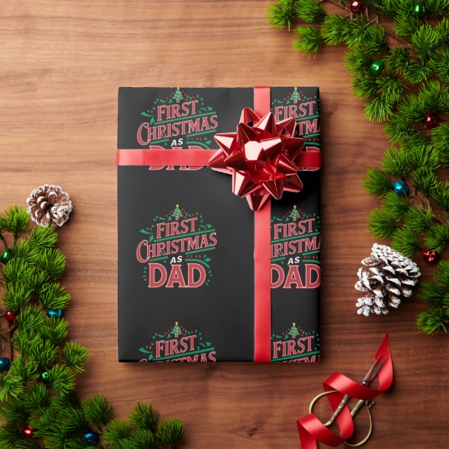 Papier Cadeau Premier Noël Comme Papa Correspondait Noël (Cadeau de vacances)