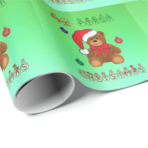 Papier Cadeau Premier Noël du bébé - nom customisé -