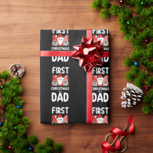 Papier Cadeau Premier Noël en tant que père Vacances familiales