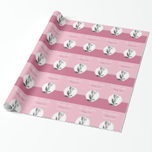 Papier Cadeau Première communion de la petite-fille Rose, Calice
