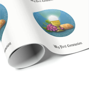 Papier Cadeau Première communion Dons Eucharistie Personnalisée