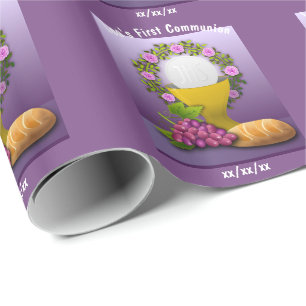 Papier Cadeau Première communion personnalisée Saint-Eucharistie