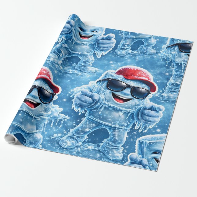 Papier cadeau premium homme glaçon (Déroulé)