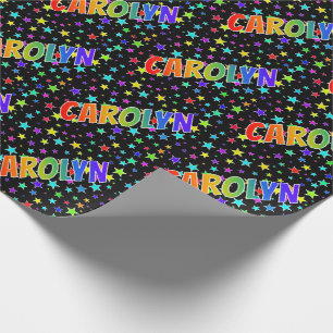 Papier Cadeau Prénom Arc-en-ciel "CAROLYN" + Étoiles