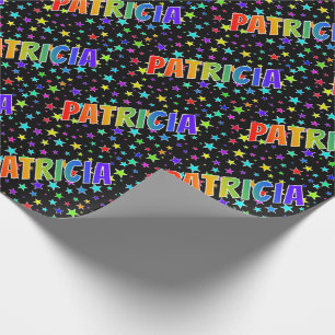 Papier Cadeau Prénom Arc-en-ciel "PATRICIA" + Étoiles