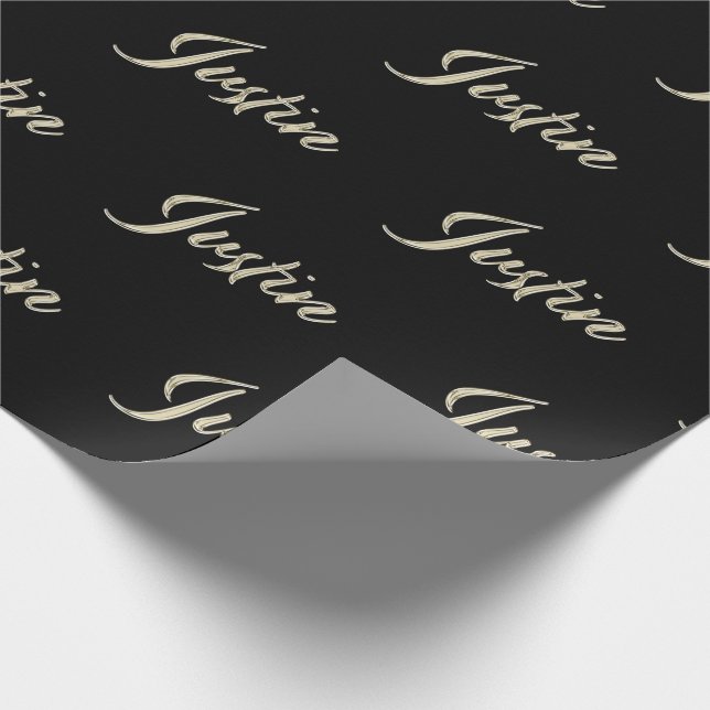 Papier Cadeau Prénom de Justin (Coin)