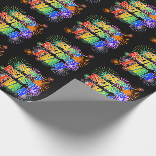 Papier Cadeau Prenom Evan Amusant Heureux Anniversaire Zazzle Fr