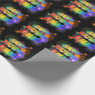 Papier Cadeau Prénom "JIMMY", Amusant "HEUREUX ANNIVERSAIRE"