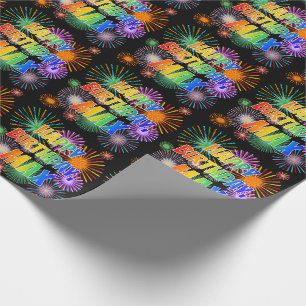 Papier Cadeau Prénom "MAX", Amusant "HEUREUX ANNIVERSAIRE"