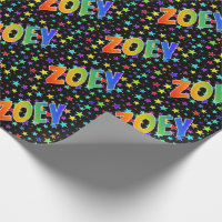 Prénom "ZOEY" d'arc-en-ciel + Étoiles