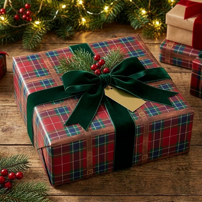 Papier Cadeau Prépa Luxe Noël Carreaux II (Créateur téléchargé)