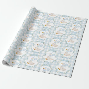 Papier Cadeau Preppy Blue Silly Goose Boy fête d'anniversaire