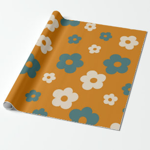 Papier Cadeau Preppy Brown bleu Hippie Motif
