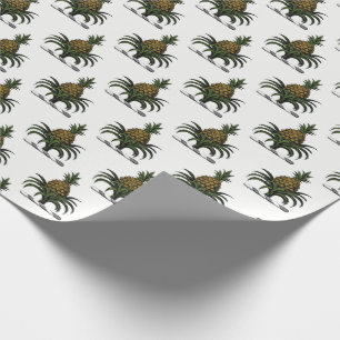Papier Cadeau Préppy Heraldique Ananas couleur crête WT