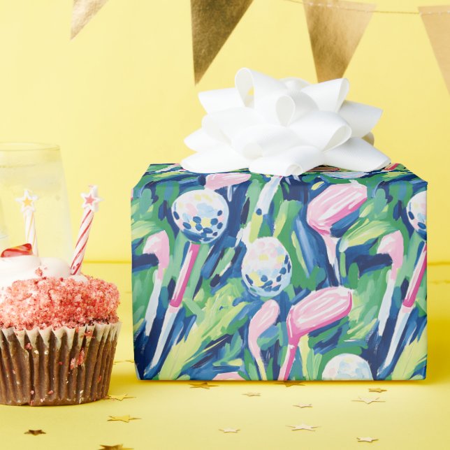 Papier Cadeau Preppy Palm Beach Golf Club Abstrait (Fête d'anniversaire)