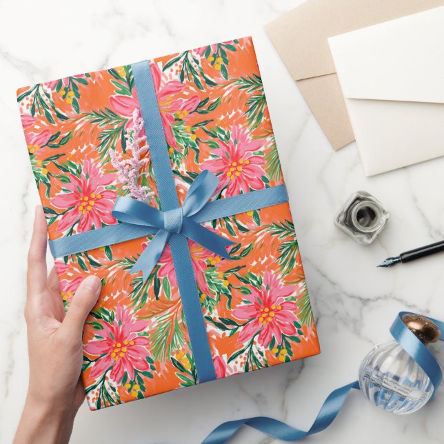 Papier Cadeau Preppy Palm Beach Motif tropical Oranges (Cadeaux)