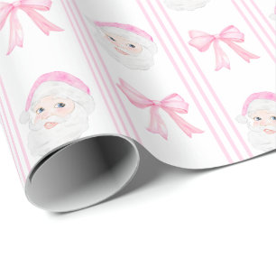 Papier Cadeau Preppy Père Noël et arcs Noël grand-millénaire