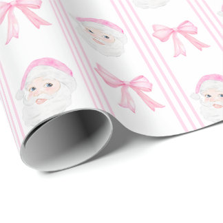 Papier Cadeau Preppy Père Noël et arcs Noël grand-millénaire