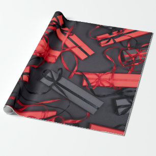 Papier Cadeau Présences Rouge Et Noir