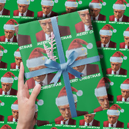 Papier Cadeau Président Trump 2024 Mug shot Joyeux Noël