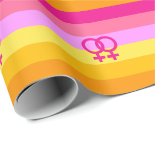 Papier Cadeau Pride de l'aube lesbienne WLW