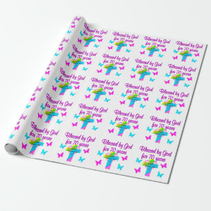 PAPIER CADEAU PRIÈRE DE 70E ANNIVERSAIRE