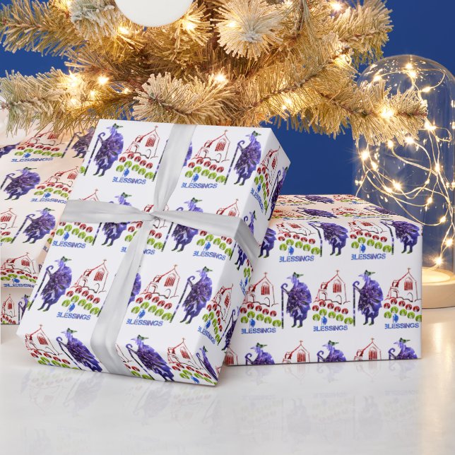 Papier Cadeau prière et bénédictions du pape (Vacances)
