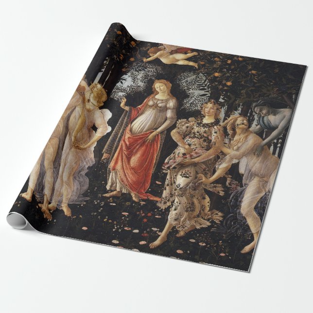 Papier Cadeau Primavera, Allégorie du Printemps de Sandro Bottic (Déroulé)
