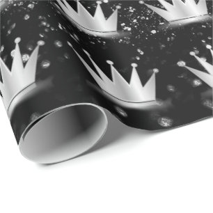 Papier Cadeau Prince argenté gris gris princesse Black Spark de