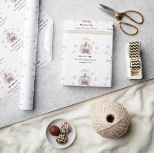 Papier Cadeau Princesse d'hiver Baby Shower A Little Swan