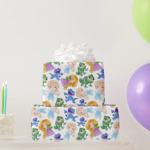 Papier Cadeau Princesse et animaux de compagnie 