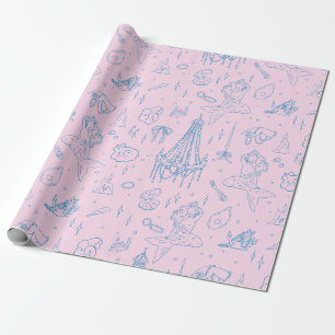 Papier Cadeau Princesse Sirène Fantaisie Océanique Motif Toile B