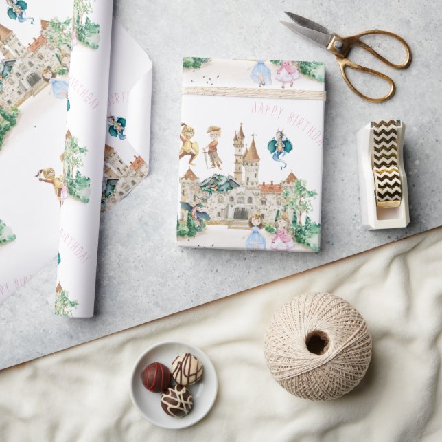 Papier Cadeau Princesses, Chevaliers et Dragons Fairy Tale Anniv (Artisanat)